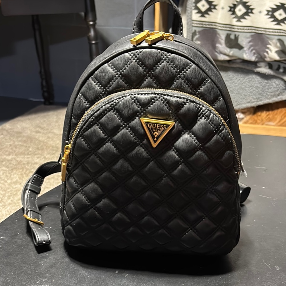 GUESS Black Quilted Backpack